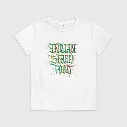 Футболка хлопковая детская Indian Street Food, цвет: белый