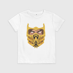 Футболка хлопковая детская Scorpion face - Mortal Kombat, цвет: белый