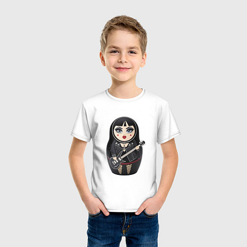 Детская футболка Матрешка Gothic / Белый – фото 3