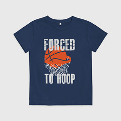 Футболка хлопковая детская Forced to hoop, цвет: тёмно-синий