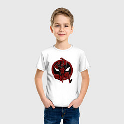 Футболка хлопковая детская Deadpool jump, цвет: белый — фото 2