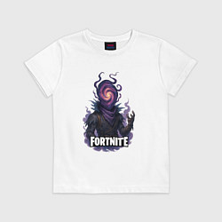 Футболка хлопковая детская Сюрреалистичный Рейвен Fortnite, цвет: белый