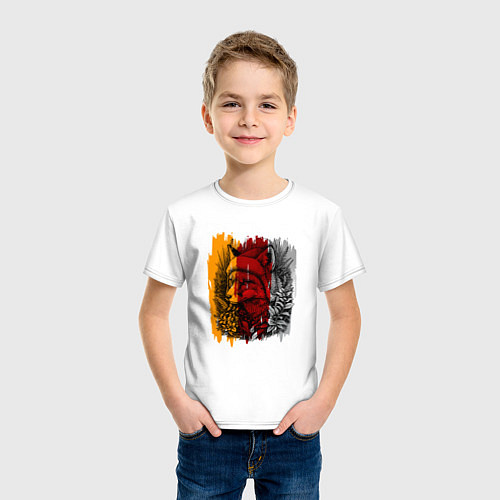 Детская футболка Лис в зимней шапке / Белый – фото 3