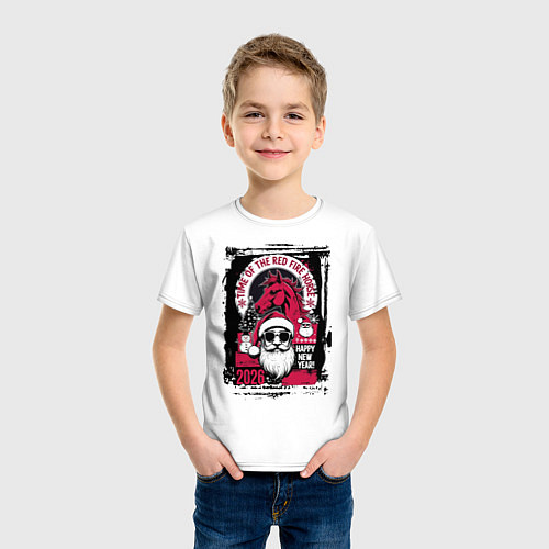 Детская футболка Красный огненный конь 2026 / Белый – фото 3