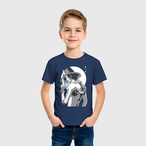 Детская футболка One piece Луффи взрослый / Тёмно-синий – фото 3