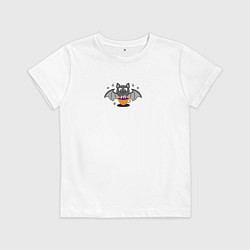 Футболка хлопковая детская Зелье удачи с летучей мышью, цвет: белый