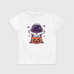 Футболка хлопковая детская Spaceman halloween, цвет: белый