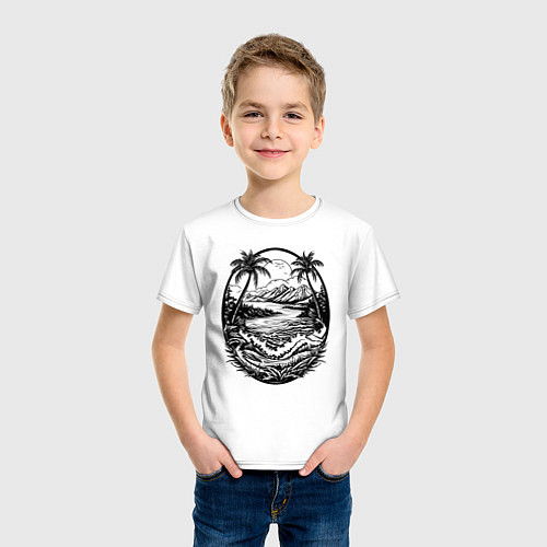 Детская футболка Тропический оазис / Белый – фото 3