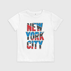 Футболка хлопковая детская New York city, цвет: белый