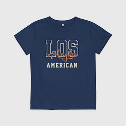 Футболка хлопковая детская Los Angeles american, цвет: тёмно-синий