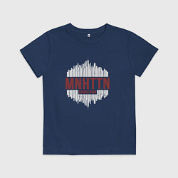 Футболка хлопковая детская Manhattan downtown, цвет: тёмно-синий