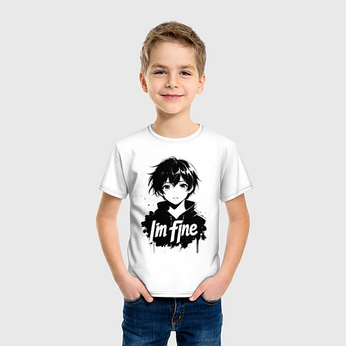 Детская футболка Я в порядке аниме / Белый – фото 3