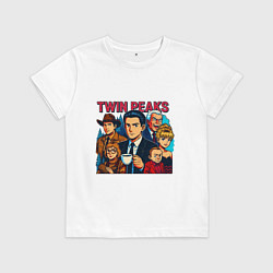 Футболка хлопковая детская Twin Peaks Multi, цвет: белый