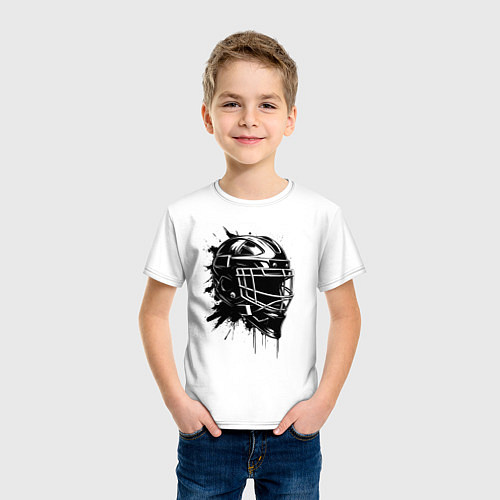 Детская футболка Чёрная хоккейная маска / Белый – фото 3