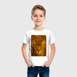 Футболка хлопковая детская Yo - Im Savannah, цвет: белый — фото 2