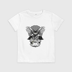 Футболка хлопковая детская Twin Peaks symbols, цвет: белый