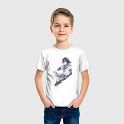 Футболка хлопковая детская Данганронпа V3 - Кокичи Ома, цвет: белый — фото 2