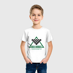 Футболка хлопковая детская Billiards tournament, цвет: белый — фото 2