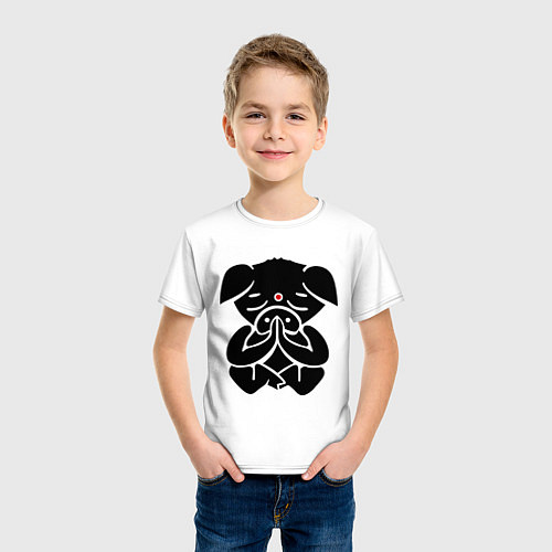 Детская футболка Медитирующая свинка / Белый – фото 3