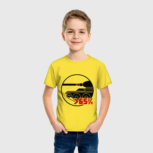 Детская футболка Танки. Отметки на стволе 65% / Желтый – фото 3