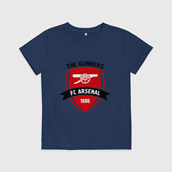 Футболка хлопковая детская FC Arsenal: The Gunners, цвет: тёмно-синий