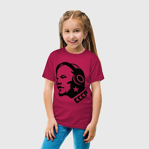 Детская футболка Ленин: музыка СССР / Маджента – фото 4