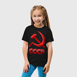 Футболка хлопковая детская СССР Логотип, цвет: черный — фото 2