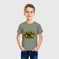 Футболка хлопковая детская HC Boston Bruins Label, цвет: авокадо — фото 2