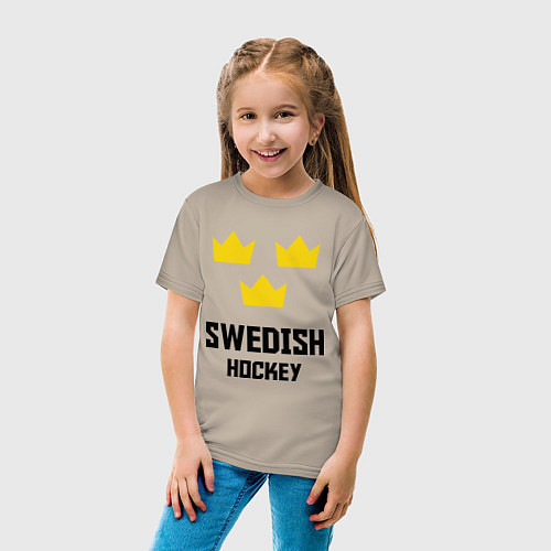 Детская футболка Swedish Hockey / Миндальный – фото 4