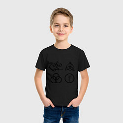 Футболка хлопковая детская Led Zeppelin: symbols, цвет: черный — фото 2