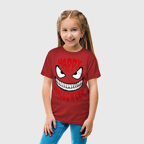 Детская футболка Happy halloween / Красный – фото 4