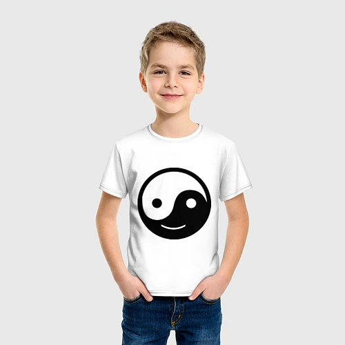 Детская футболка Веселый Инь Янь / Белый – фото 3