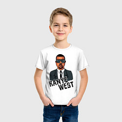 Футболка хлопковая детская Kanye West, цвет: белый — фото 2