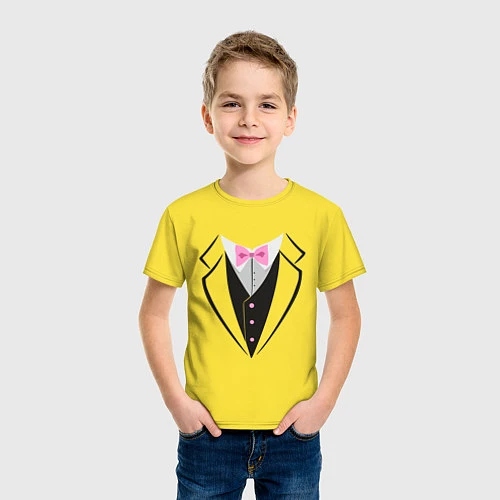 Детская футболка Смокинг / Желтый – фото 3