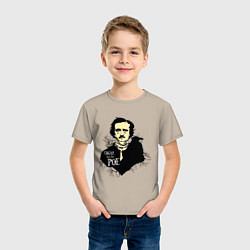 Футболка хлопковая детская Эдгар По, цвет: миндальный — фото 2