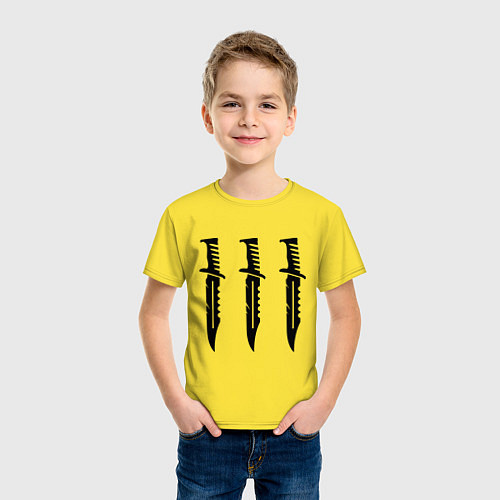 Детская футболка Три ножа / Желтый – фото 3