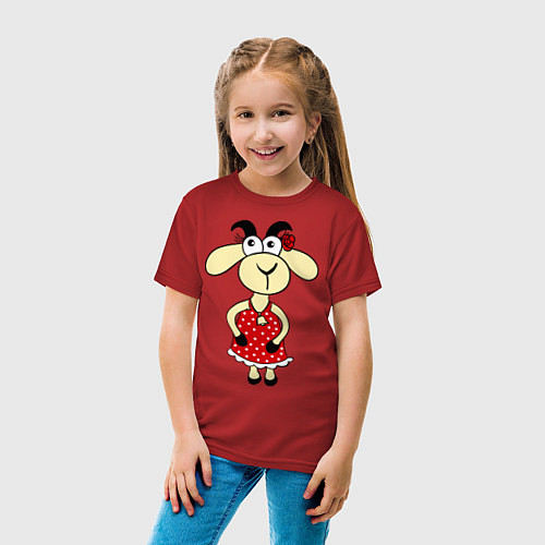 Детская футболка Козочка / Красный – фото 4
