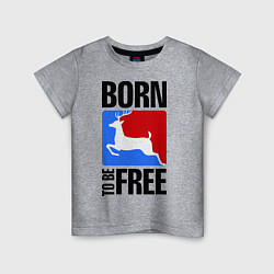 Футболка хлопковая детская Born to be free, цвет: меланж