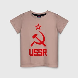 Футболка хлопковая детская СССР - великая держава, цвет: пыльно-розовый