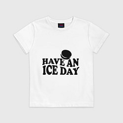 Футболка хлопковая детская Have an ice day, цвет: белый