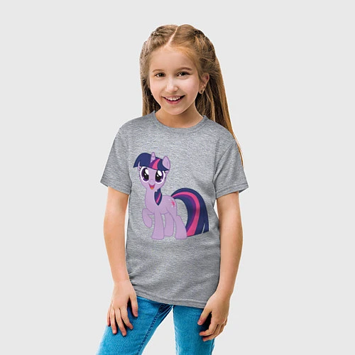 Детская футболка Пони Сумеречная Искорка / Меланж – фото 4