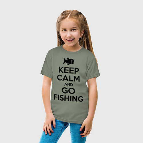Детская футболка Keep Calm & Go fishing / Авокадо – фото 4