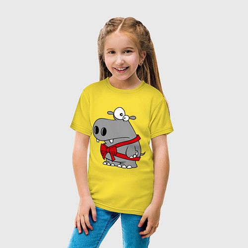 Детская футболка Бегемот / Желтый – фото 4