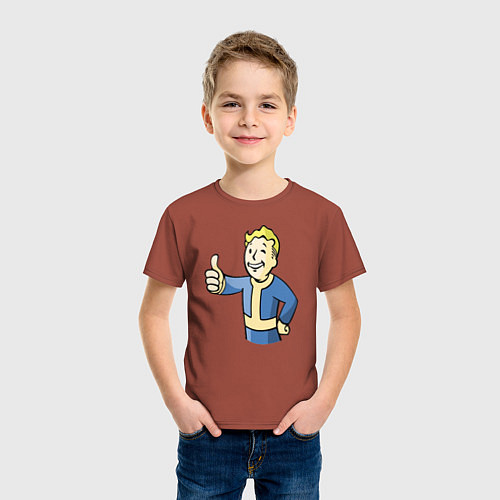 Детская футболка Fallout vault boy / Кирпичный – фото 3