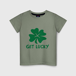 Футболка хлопковая детская Get lucky, цвет: авокадо