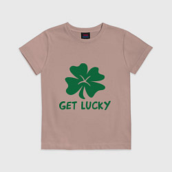 Футболка хлопковая детская Get lucky, цвет: пыльно-розовый