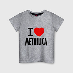 Футболка хлопковая детская I love Metallica, цвет: меланж