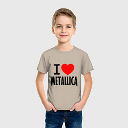 Футболка хлопковая детская I love Metallica, цвет: миндальный — фото 2