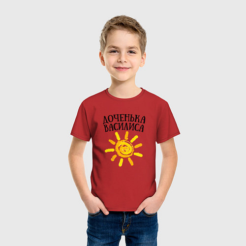 Детская футболка Доченька Василиса / Красный – фото 3