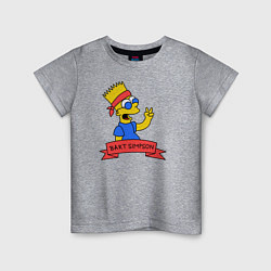 Футболка хлопковая детская Bart Simpson: Peace, цвет: меланж